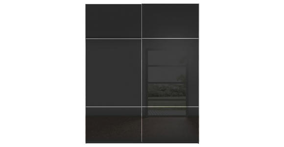SCHWEBETÜRENSCHRANK 162/223/68 cm 2-türig Schwarz - Chromfarben/Schwarz, KONVENTIONELL, Glas/Holzwerkstoff (162/223/68cm) - Novel