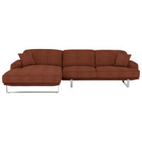 ECKSOFA in Webstoff Rostfarben  184/304 cm  - Rostfarben, Design, Textil/Metall (184/304cm) - Dieter Knoll