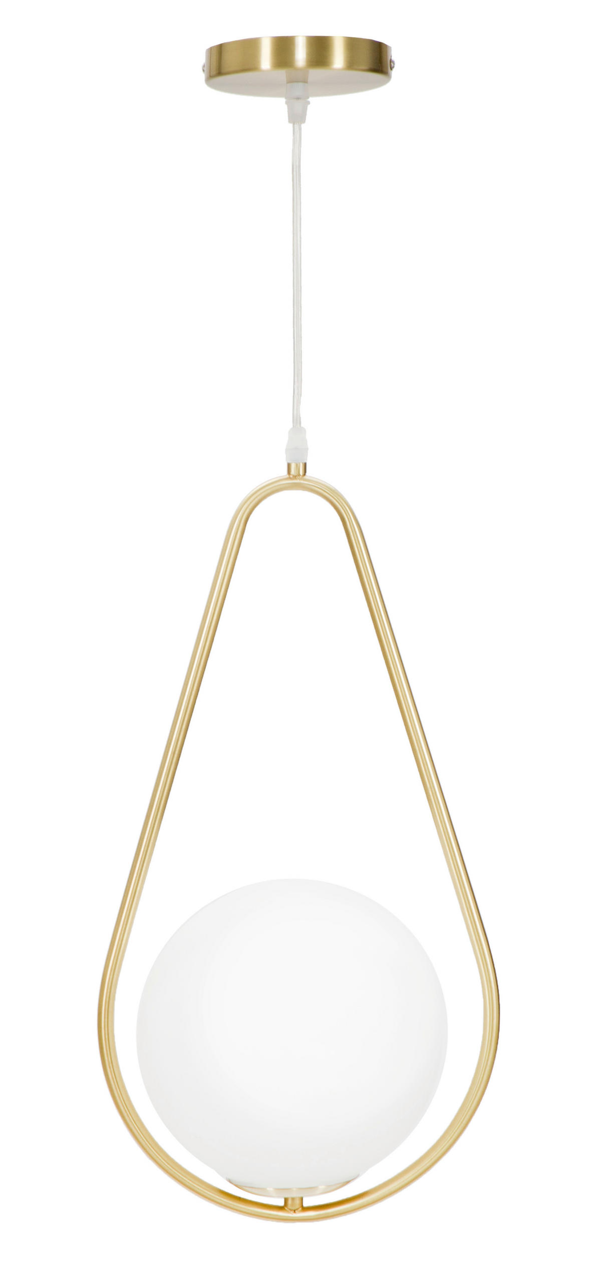 DECKENLEUCHTE 24/20/46 cm  - Goldfarben/Weiß, Trend, Glas/Metall (24/20/46cm) - Mauro Ferretti