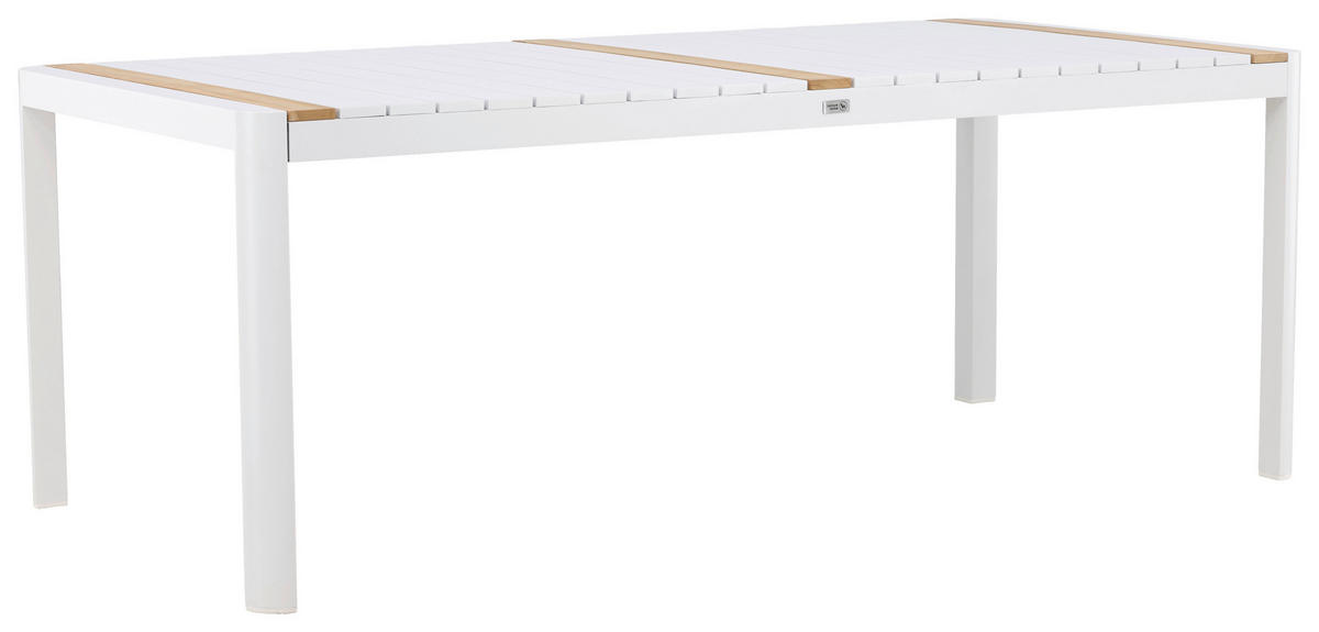GARTENTISCH 100/75/200 cm Holz, Metall  - Weiß, KONVENTIONELL, Holz/Metall (100/75/200cm) - Gardenson