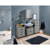 WASCHBECKENUNTERSCHRANK 60/60/35 cm  - Eichefarben/Schwarz, KONVENTIONELL, Holzwerkstoff/Metall (60/60/35cm) - home24