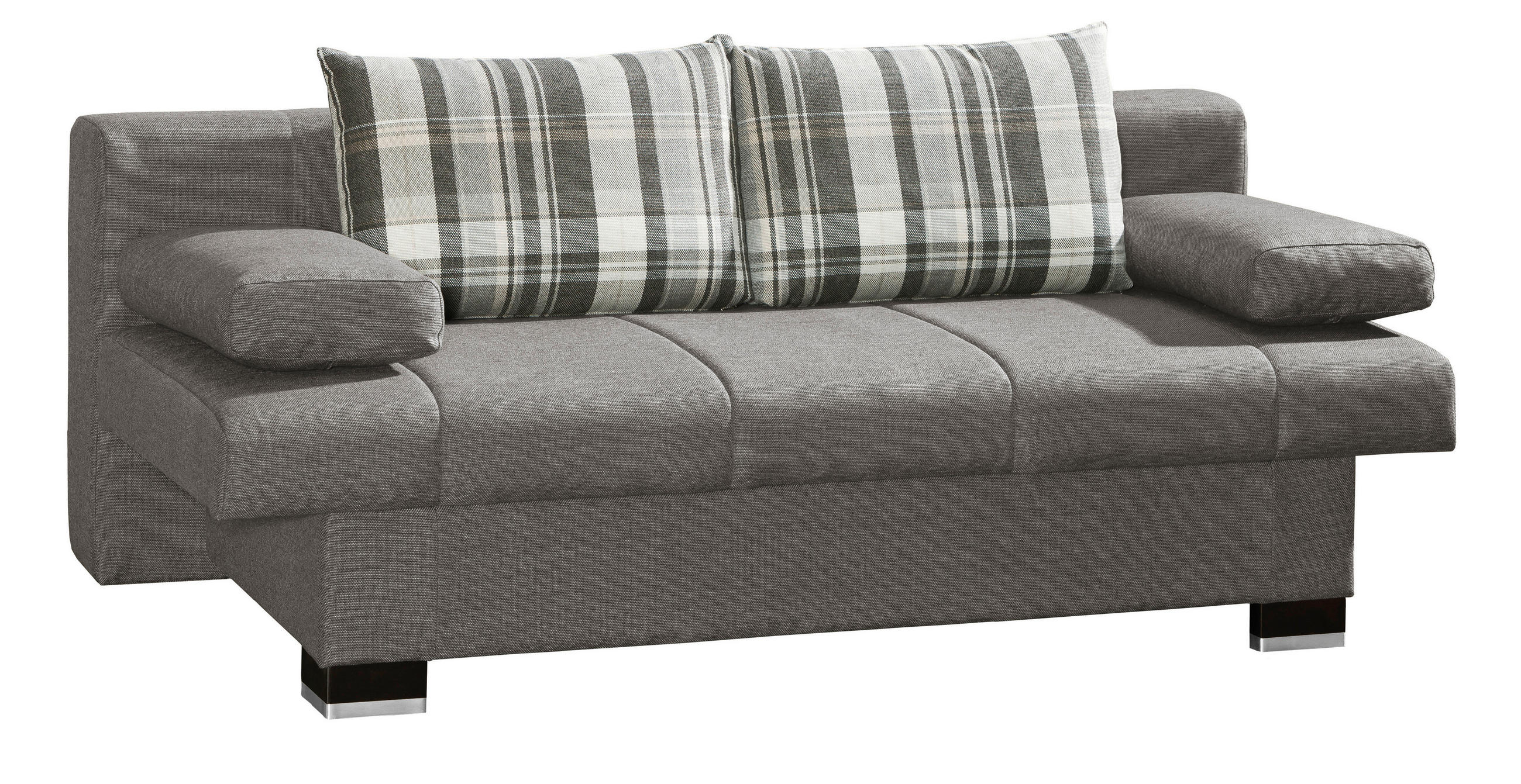 SCHLAFSOFA Textil Grau  - Wengefarben/Alufarben, Konventionell, Holz/Textil (200/80/94cm) - Novel