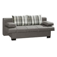 SCHLAFSOFA in Textil Grau  - Wengefarben/Alufarben, Konventionell, Holz/Textil (200/80/94cm) - Novel
