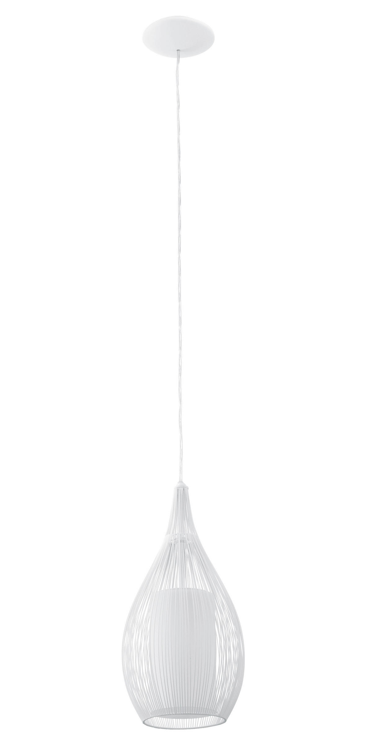 HÄNGELEUCHTE 19/110 cm  - Weiß, Design, Glas/Metall (19/110cm)