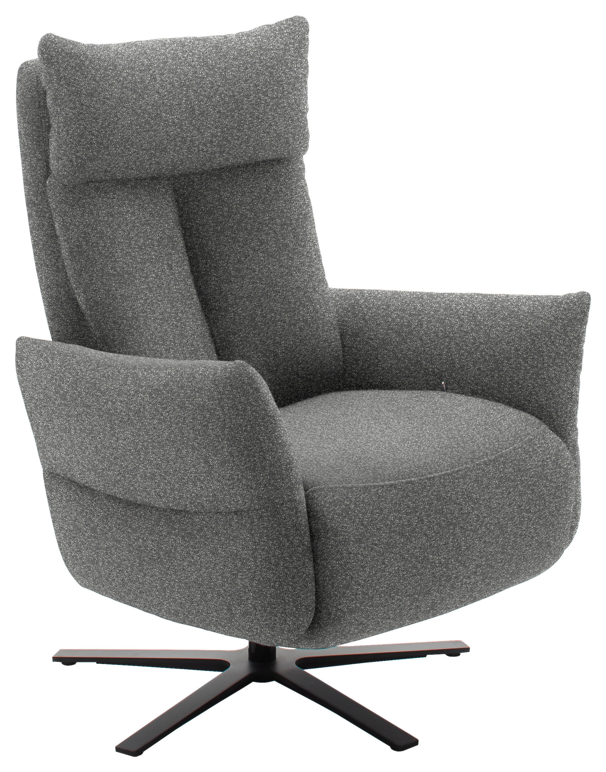 FERNSEHSESSEL in Chenille Grau  - Schwarz/Grau, Design, Textil/Metall (74/115/85cm) - Schöner Wohnen