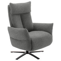 FERNSEHSESSEL in Chenille Grau  - Schwarz/Grau, Design, Textil/Metall (74/115/85cm) - Schöner Wohnen