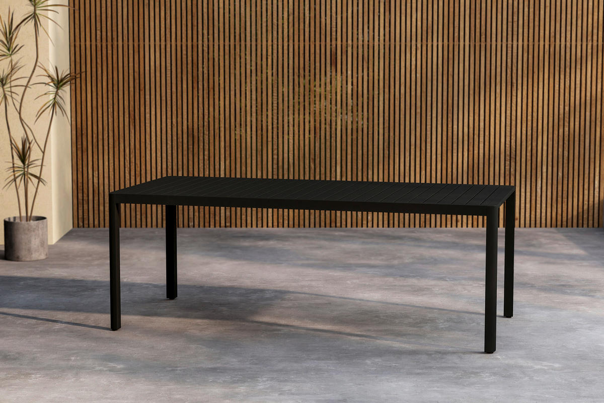 GARTENTISCH Metall Schwarz rechteckig  - Schwarz, MODERN, Metall (200/90/72cm)