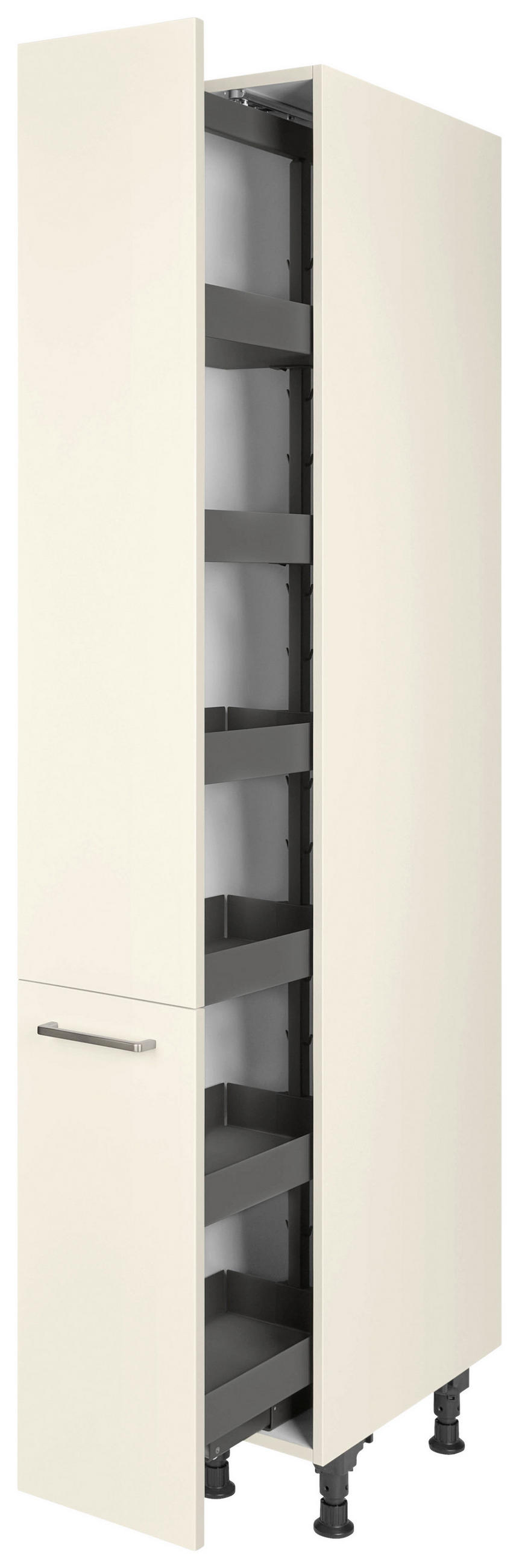 APOTHEKERSCHRANK 30/216,6/58 cm  in Magnolie  - Edelstahlfarben/Magnolie, MODERN, Holzwerkstoff/Metall (30/216,6/58cm) - Nobilia