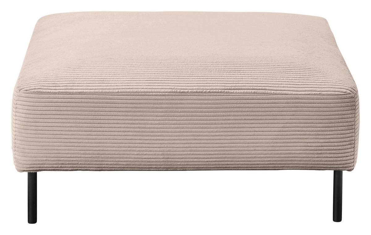 HOCKER in Textil Taupe  - Taupe/Schwarz, Design, Textil/Metall (100/41/100cm) - Johann Jakob