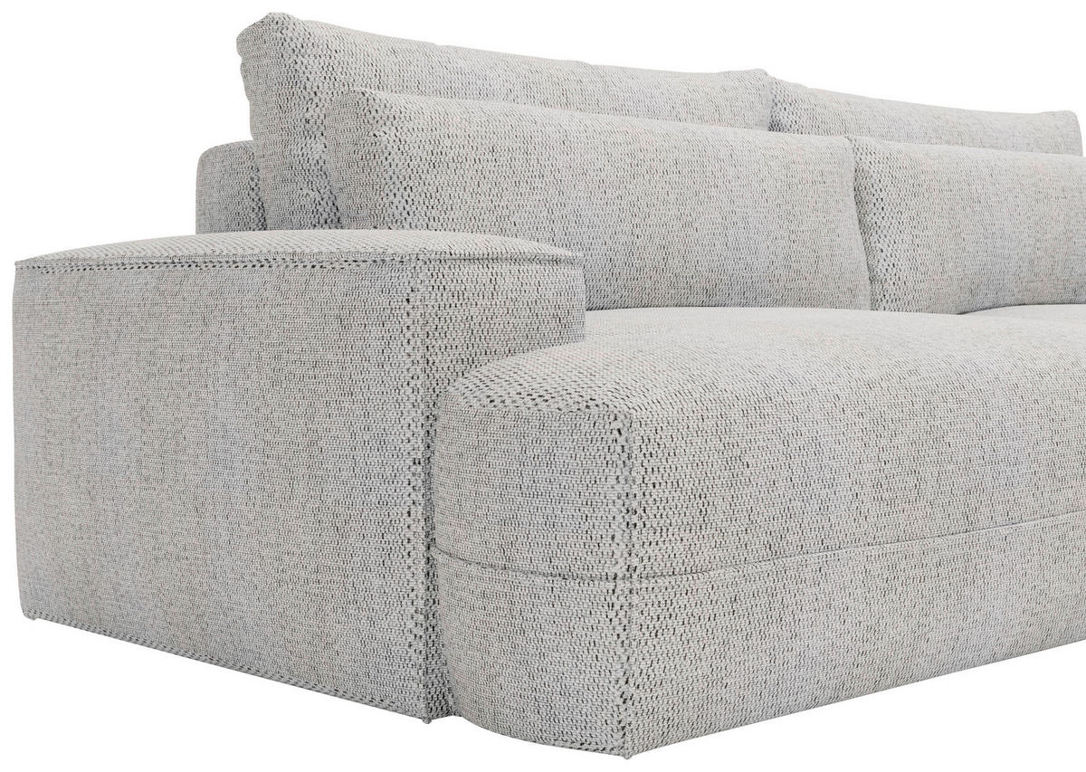 ECKSOFA in Struktur Hellgrau  - Hellgrau/Schwarz, Design, Kunststoff/Textil (272/156cm) - Livetastic
