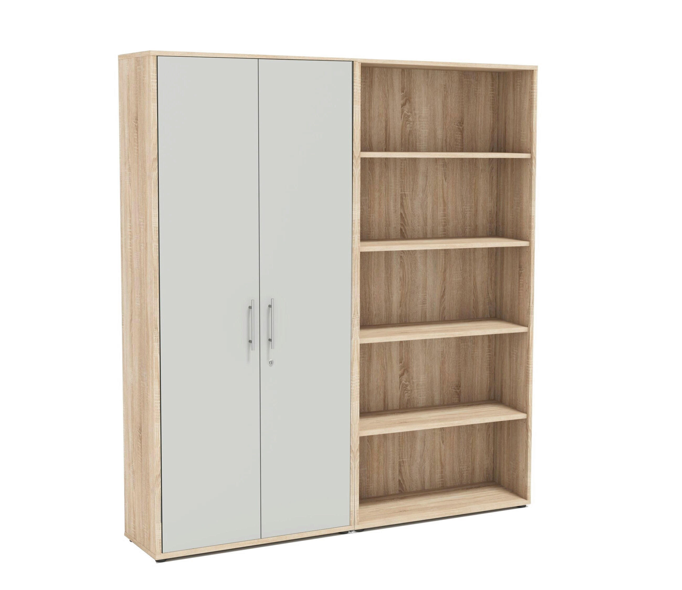 AKTENSCHRANK Hellgrau, Sonoma Eiche  - Hellgrau/Grau, MODERN, Holzwerkstoff (168,8/185,6/33cm) - MID.YOU