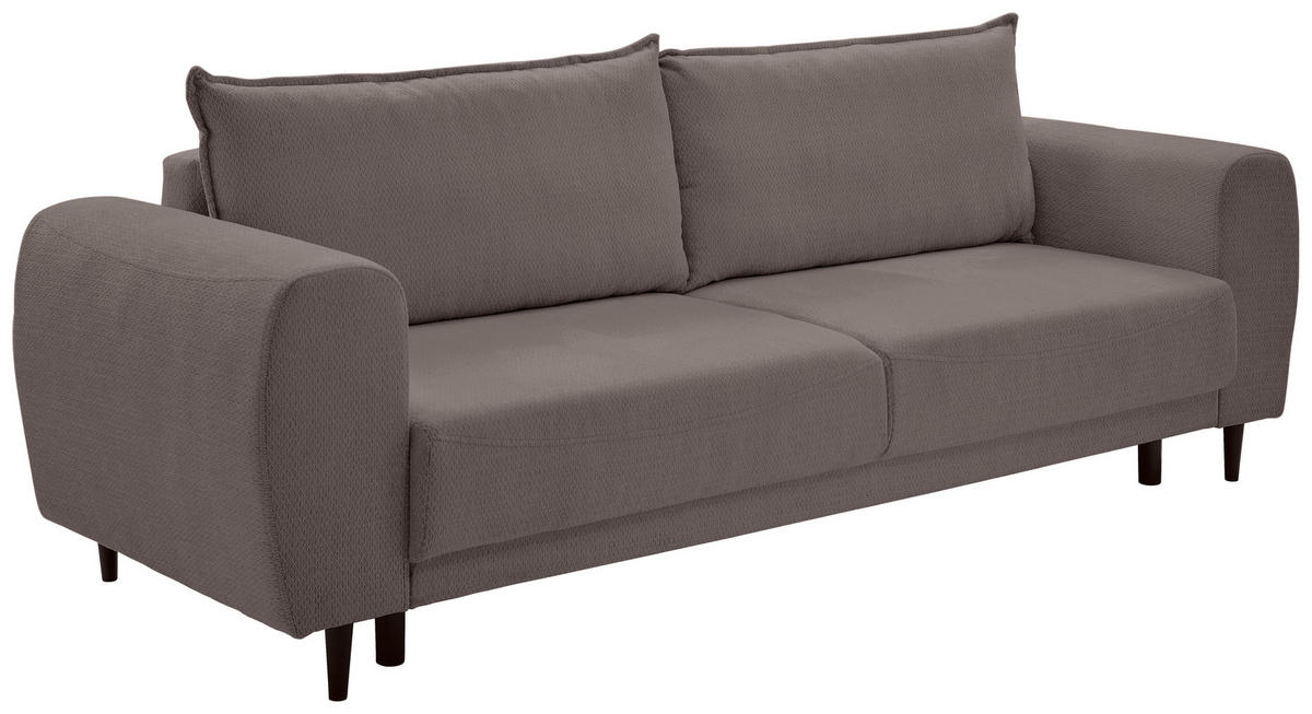 SCHLAFSOFA in Chenille Braun  - Schwarz/Braun, Konventionell, Holz/Textil (245/85/92cm) - Livetastic