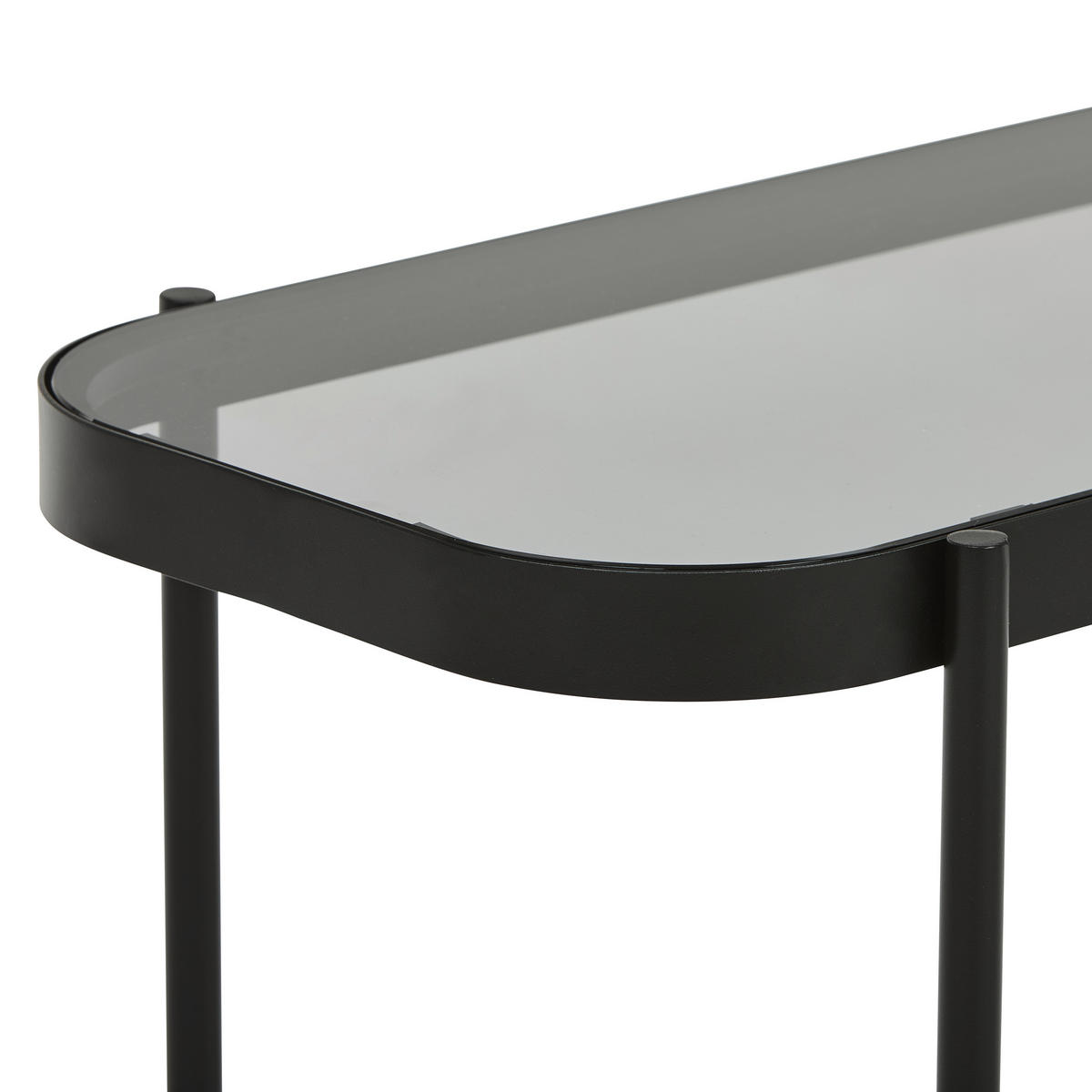 KONSOLENTISCH Grau, Schwarz  - Schwarz/Grau, Trend, Glas/Metall (110/38/80cm) - Novel