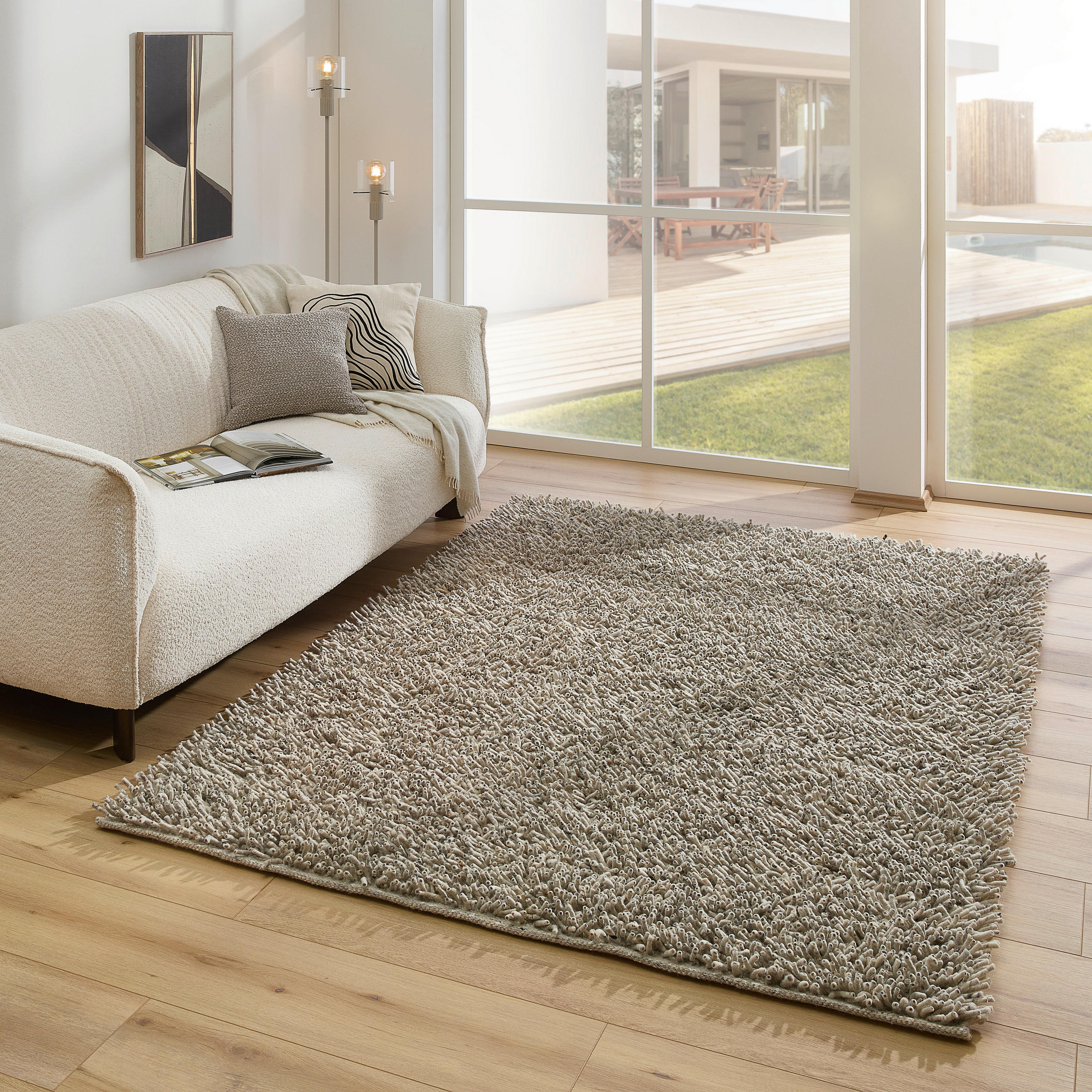 HANDWEBTEPPICH 130/190 cm Beige  - Beige, Basics, Textil (130/190cm) - Linea Natura