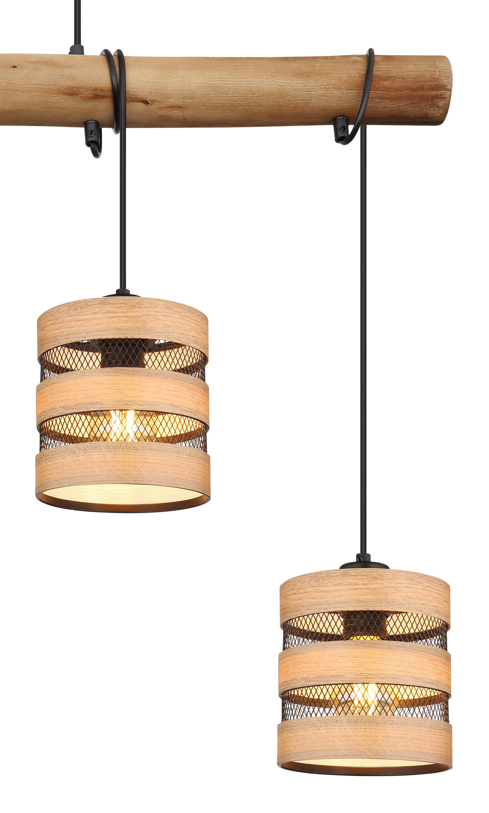 HÄNGELEUCHTE 85/15/120 cm   - Dunkelbraun/Schwarz, Design, Holz/Holzwerkstoff (85/15/120cm) - Globo
