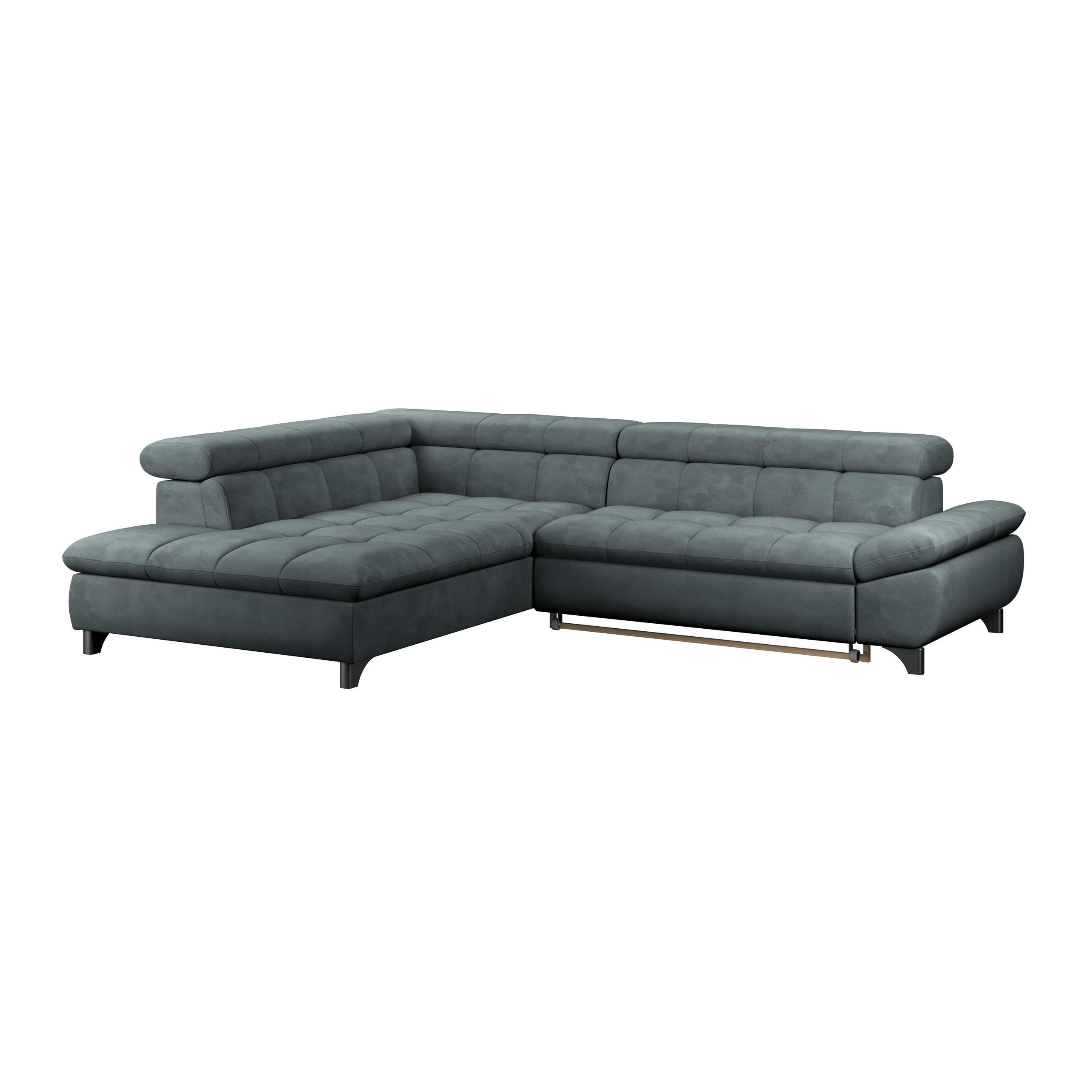 ECKSOFA Mintgrün Chenille  - Chromfarben/Mintgrün, KONVENTIONELL, Textil/Metall (234/312cm) - Livetastic
