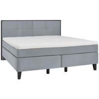 BOXSPRINGBETT 160/200 cm  in Pastellblau  - Pastellblau/Schwarz, Design, Holz/Textil (160/200cm) - Hom`in