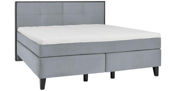 BOXSPRINGBETT 160/200 cm  in Pastellblau  - Pastellblau/Schwarz, Design, Holz/Textil (160/200cm) - Hom`in