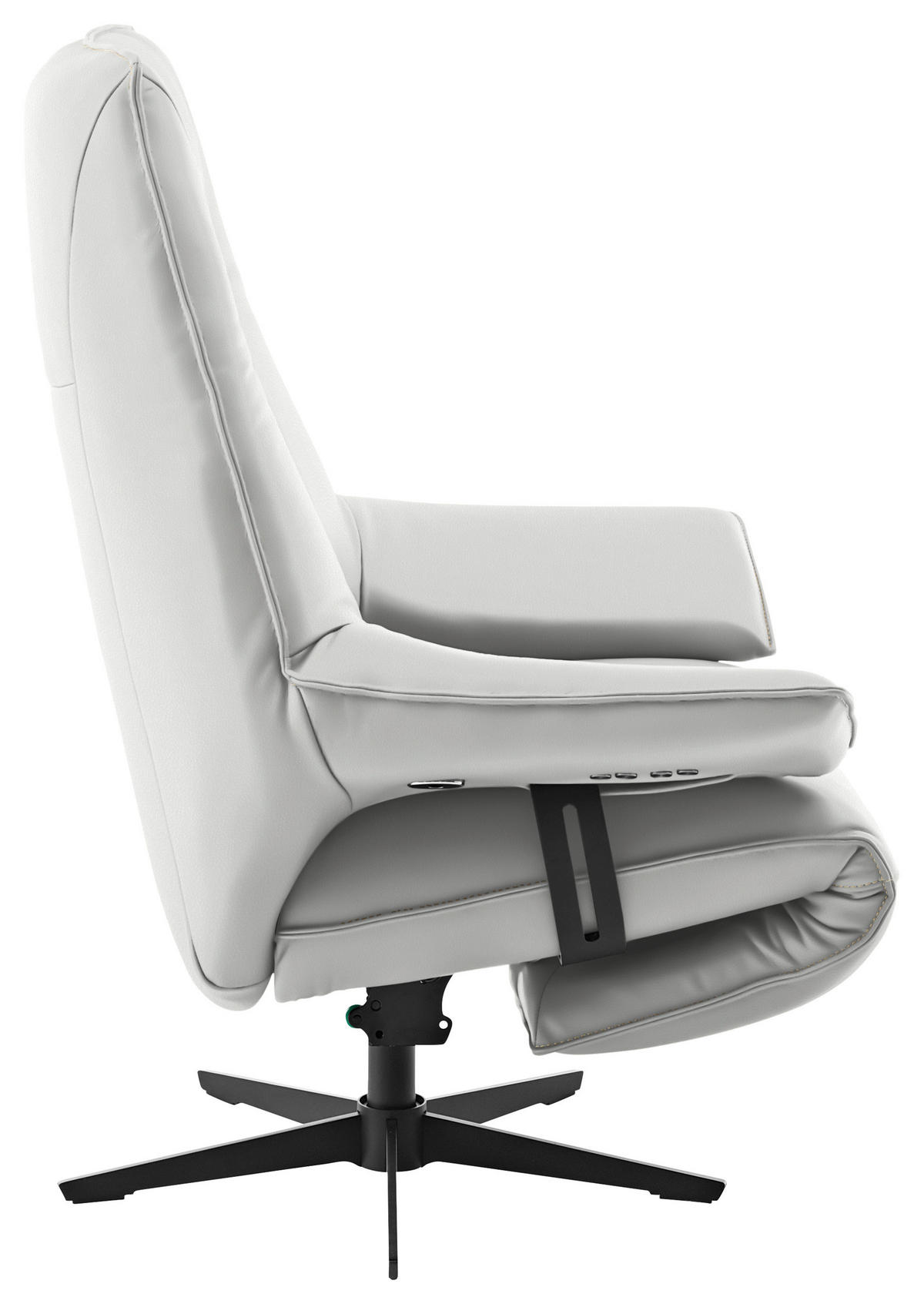 RELAXSESSEL in Leder Weiß  - Beige/Schwarz, Design, Leder/Metall (92/79/82cm) - Dieter Knoll