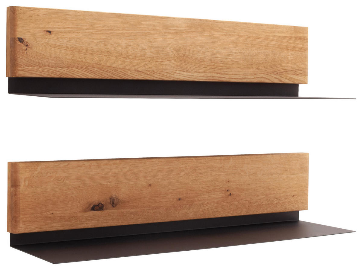 WANDBOARDSET  90/20/22 cm  - Wildeiche, Natur, Holz/Metall (90/20/22cm) - Linea Natura