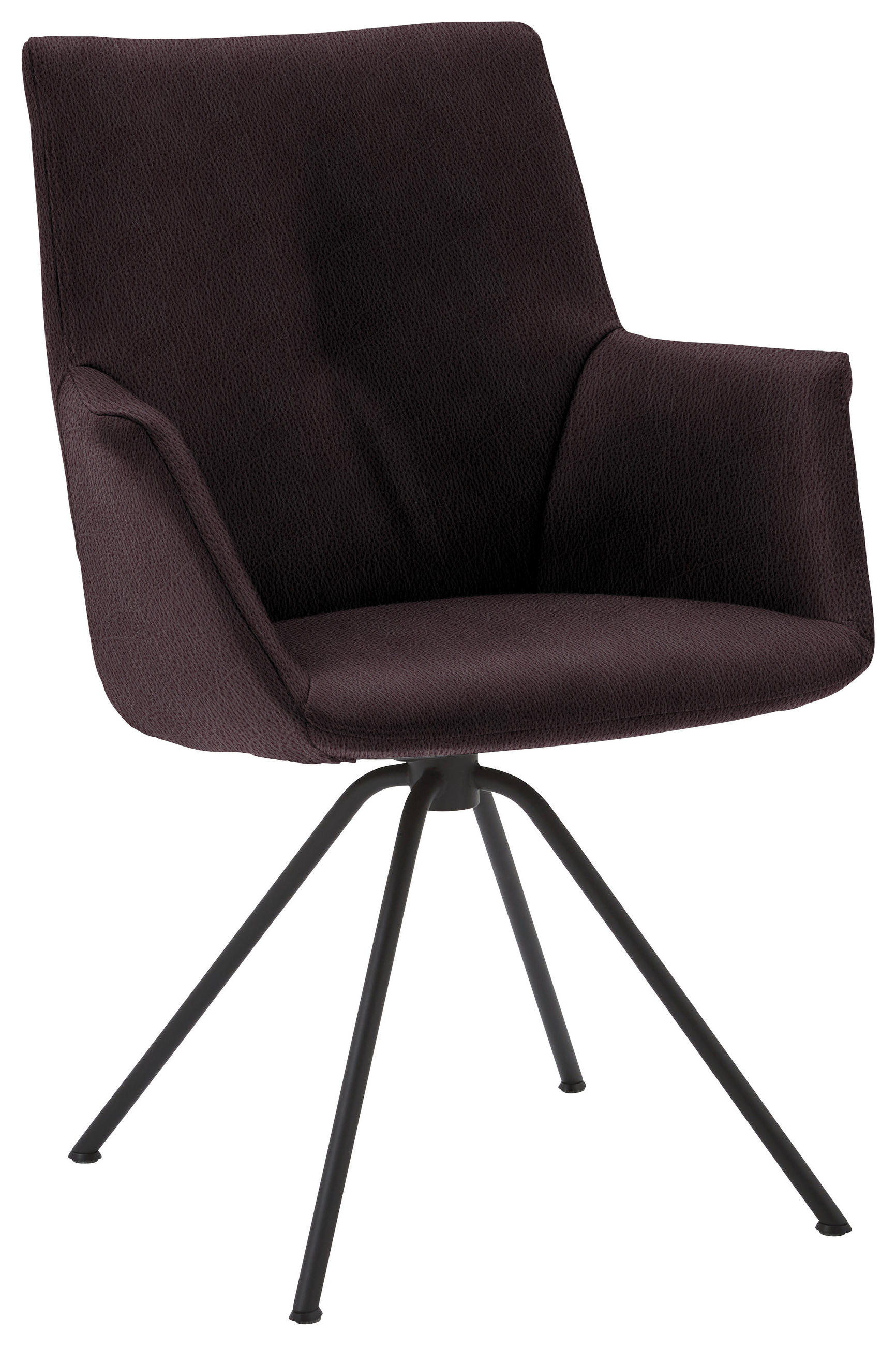 ARMLEHNSTUHL  in Stahl Echtleder pigmentiert  - Dunkelbraun/Schwarz, Design, Leder/Metall (60/90/61cm) - Dieter Knoll