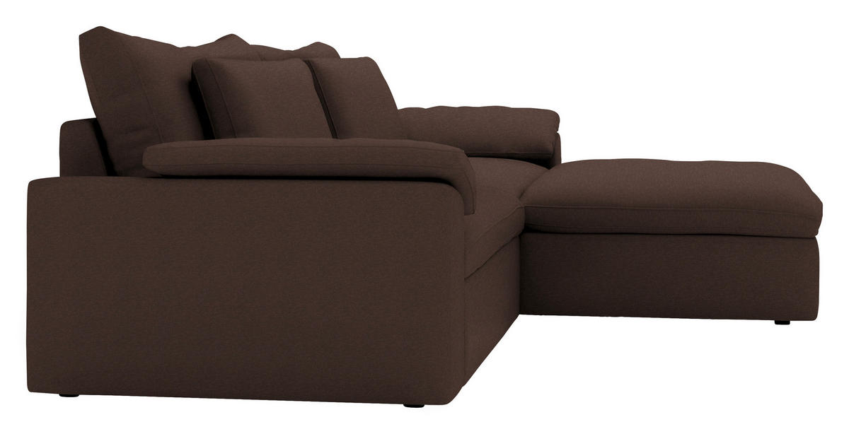 ECKSOFA  Chenille Braun  - Schwarz/Braun, Modern, Kunststoff/Textil (306/198cm) - Carryhome
