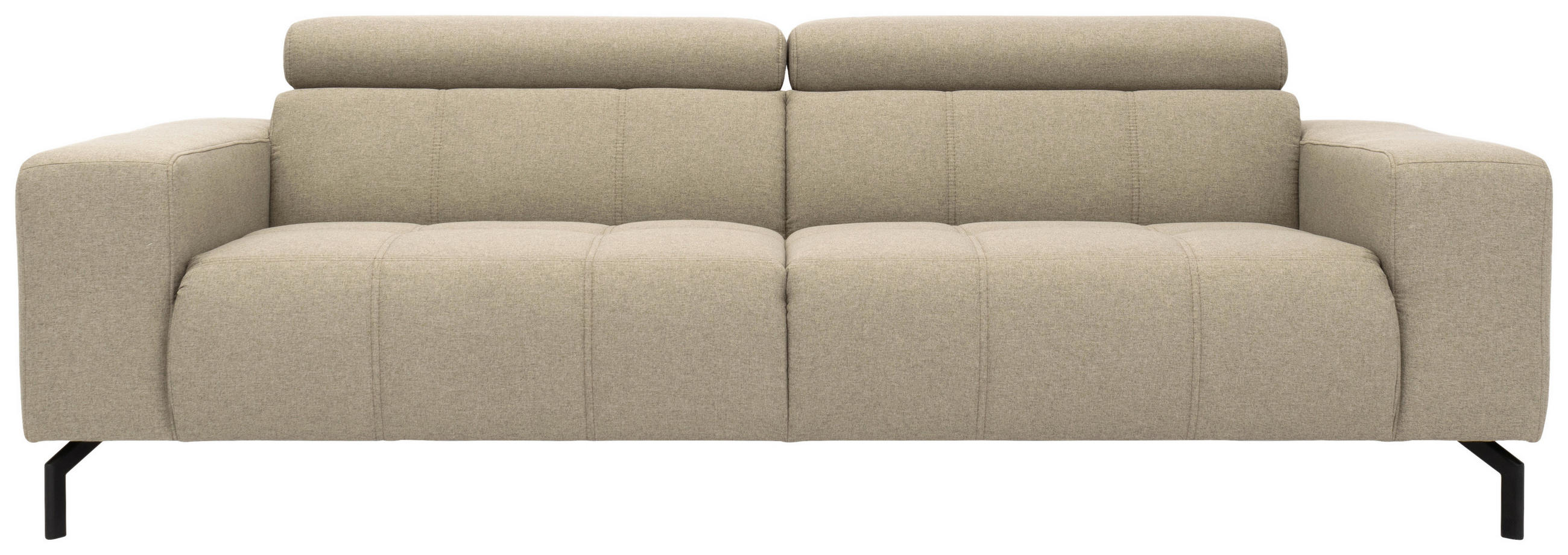 3-SITZER-SOFA Webstoff Schlammfarben  - Schlammfarben/Schwarz, Design, Textil/Metall (238/79/104cm) - MID.YOU