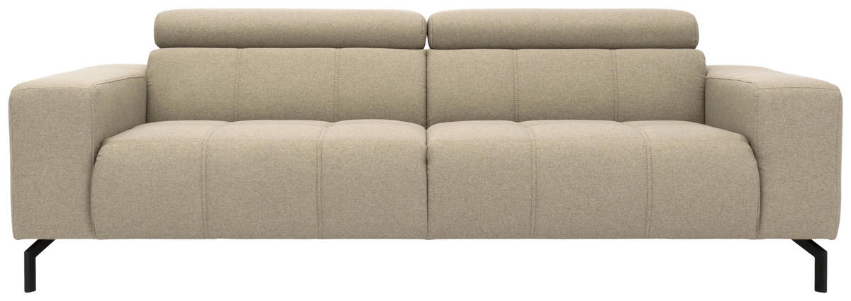 3-SITZER-SOFA  in Webstoff Schlammfarben  - Schlammfarben/Schwarz, Design, Textil/Metall (238/79/104cm) - MID.YOU