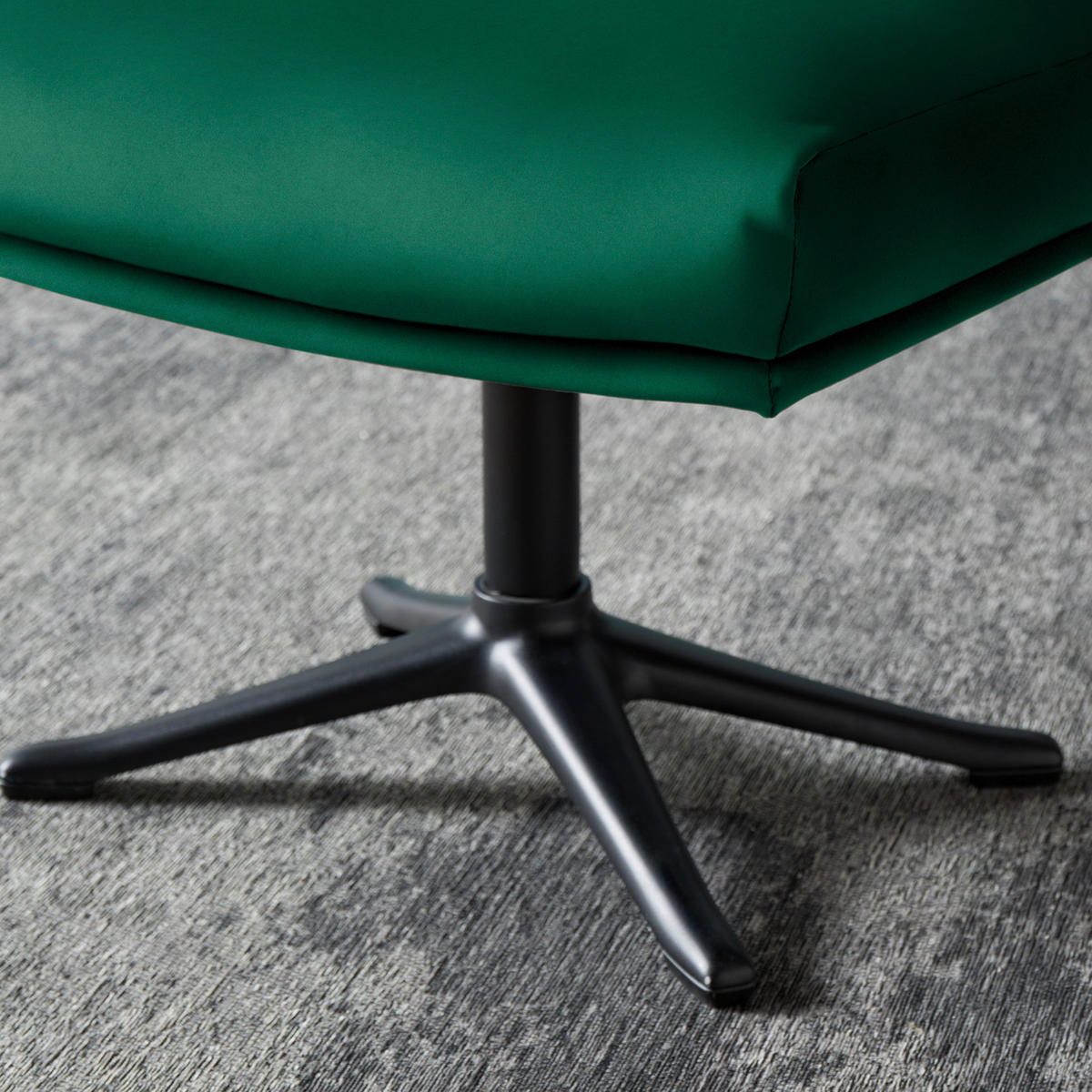 HOCKER in Textil Dunkelgrün  - Dunkelgrün/Schwarz, Design, Textil/Metall (51/37/41cm) - home24