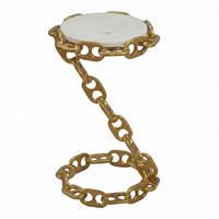 BEISTELLTISCH Goldfarben rund  - Goldfarben, Design, Metall (31/51/31cm) - Livetastic