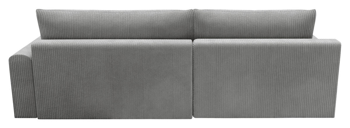 ECKSCHLAFSOFA Cord Grau  - Schwarz/Grau, MODERN, Kunststoff/Textil (167/253cm) - Trendmanufaktur