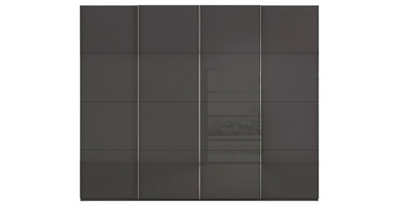 SCHWEBETÜRENSCHRANK 271/235/68 cm 4-türig Graphitfarben, Schwarz - Chromfarben/Graphitfarben, Design, Glas/Holzwerkstoff (271/235/68cm) - Novel