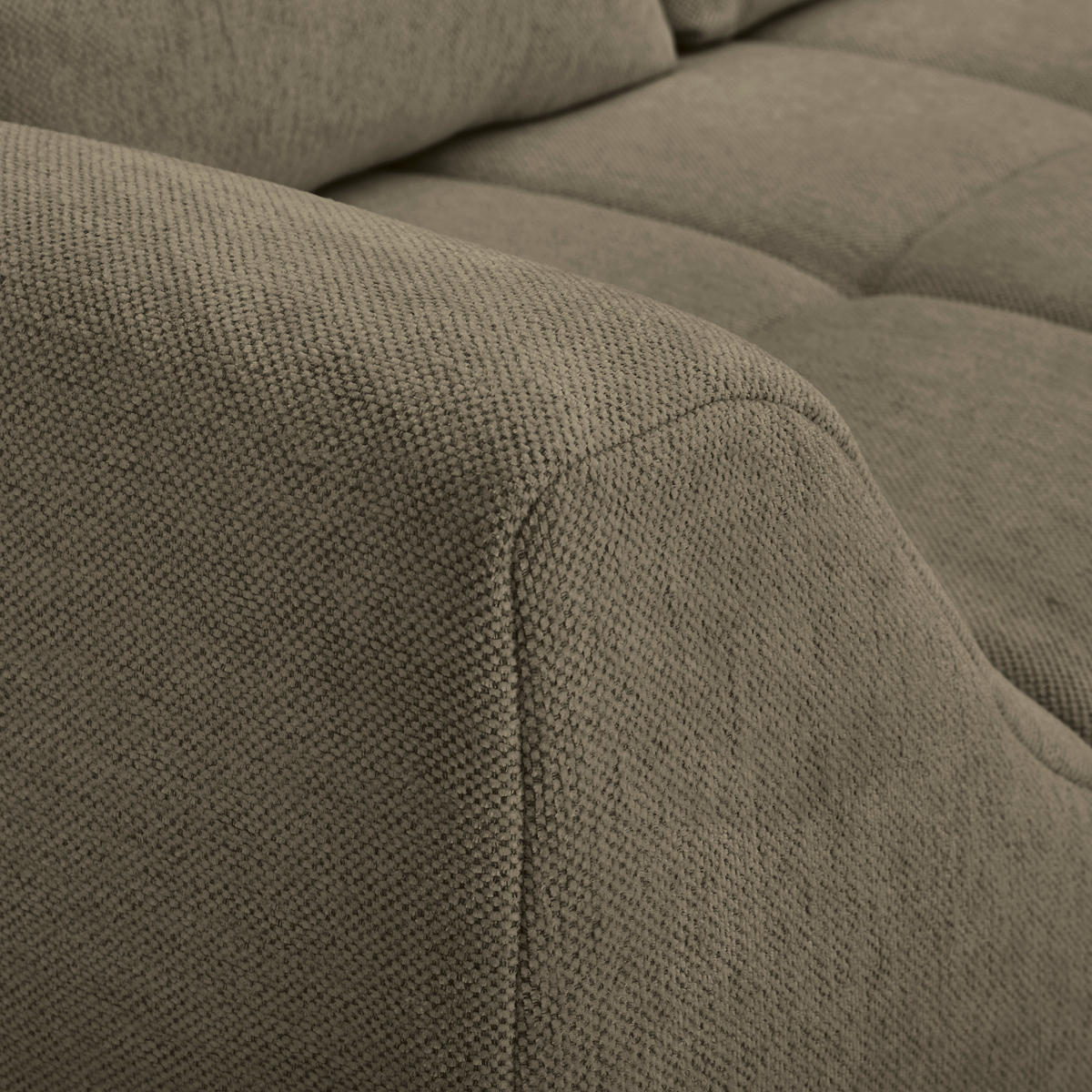 ECKSOFA in Flachgewebe Braun  306/202 cm  - Buchefarben/Braun, KONVENTIONELL, Holz/Textil (306/202cm) - Carryhome