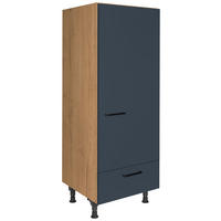 GERÄTEUMBAUSCHRANK 60/168/58 cm  in Blau, Eichefarben  - Blau/Eichefarben, MODERN, Holzwerkstoff/Metall (60/168/58cm) - Nobilia