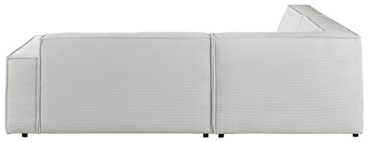 ECKSOFA Hellgrau Cord  - Hellgrau/Schwarz, KONVENTIONELL, Kunststoff/Textil (224/254cm) - Hom`in