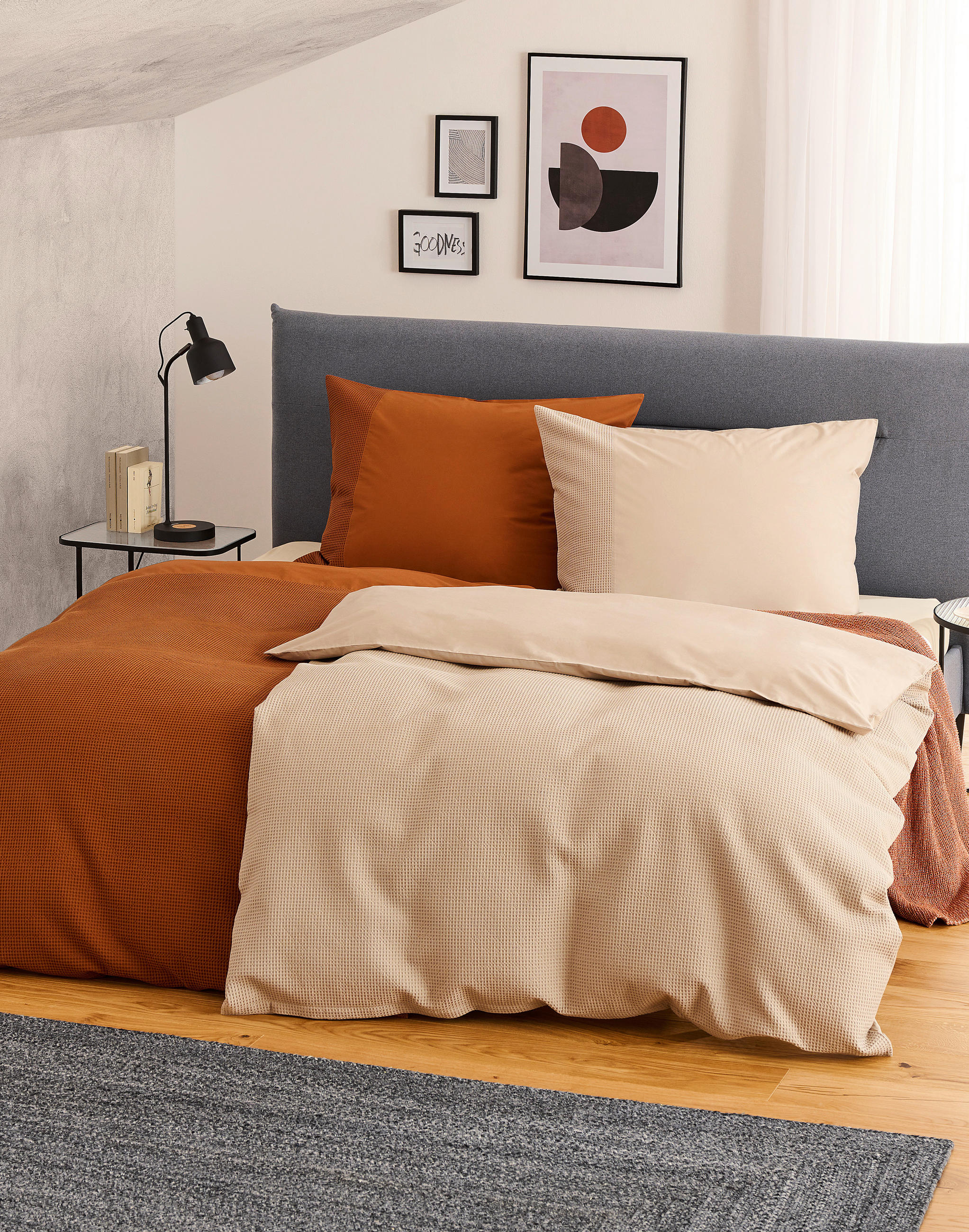 BETTWÄSCHE Waffelpiqué  - Braun, Design, Textil (140cm) - Esposa