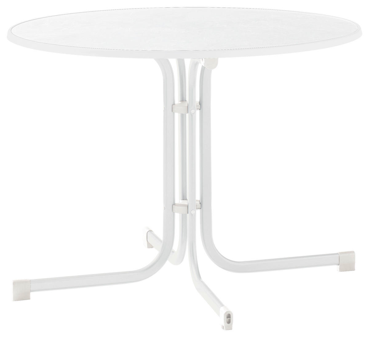 GARTENKLAPPTISCH 100/100/72 cm Metall rund  - Weiß, Basics, Kunststoff/Metall (100/100/72cm) - Sieger