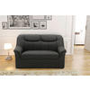 2-SITZER-SOFA BERLIN FK Lederlook Schwarz  - Schwarz, KONVENTIONELL, Kunststoff/Textil (144/89/87cm) - MID.YOU
