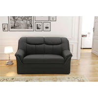2-SITZER-SOFA BERLIN FK Lederlook Schwarz  - Schwarz, KONVENTIONELL, Kunststoff/Textil (143/89/90cm) - MID.YOU