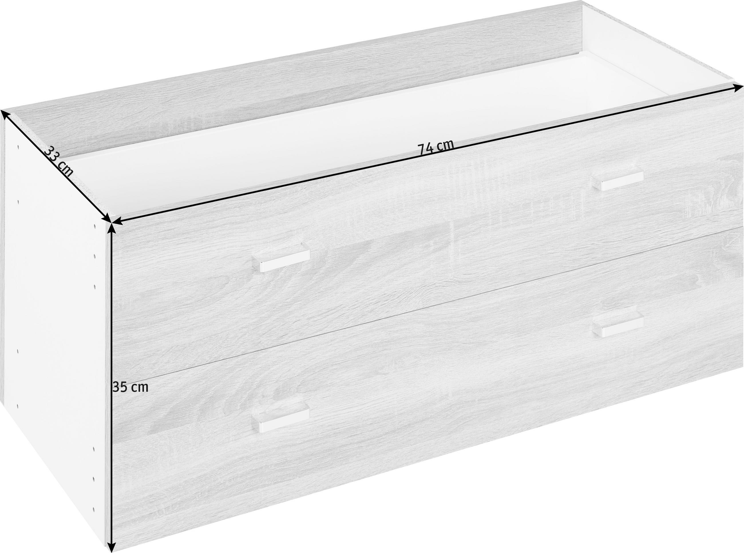 INSERȚIE DE SERTARE in culoare lemn stejar  - culoare lemn stejar, Design, material pe bază de lemn (74/35/33cm)