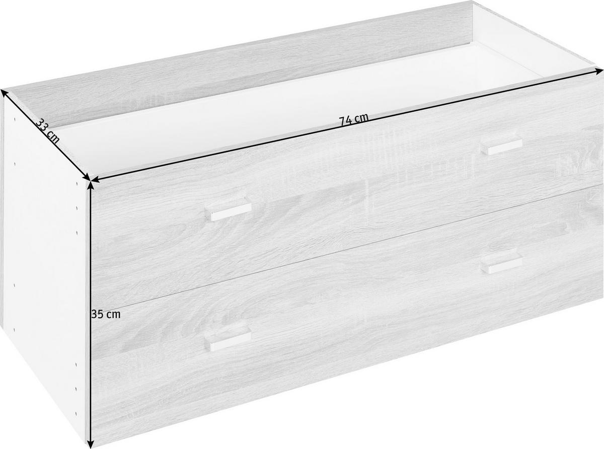 INSERȚIE DE SERTARE in culoare lemn stejar  - culoare lemn stejar, Design, material pe bază de lemn (74/35/33cm)