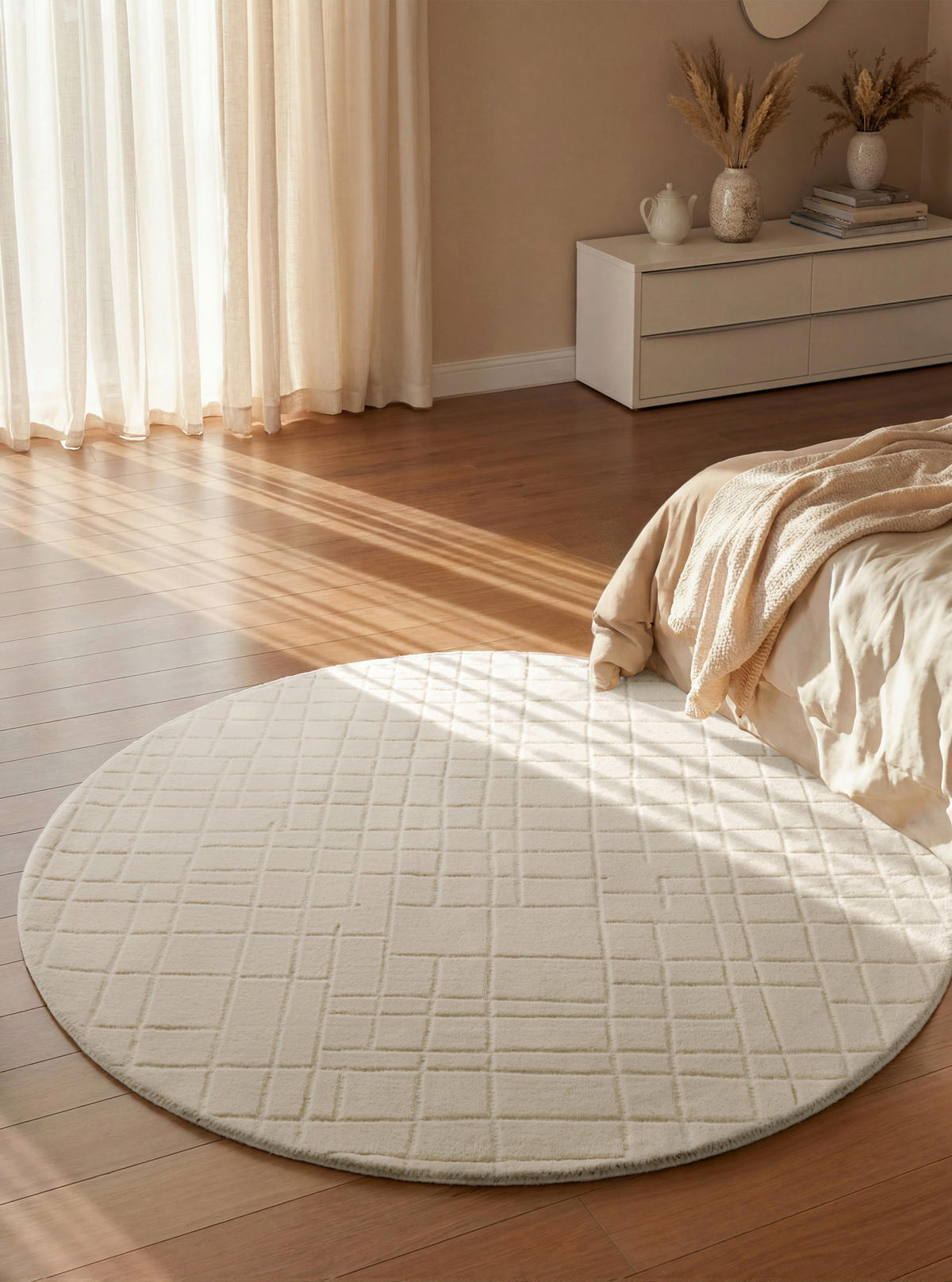 WOLLTEPPICH  Wohnzimmer 200 cm Kollektion 1890 Kenso Creme rund  - Creme, Basics, Textil (200cm) - Villeroy & Boch