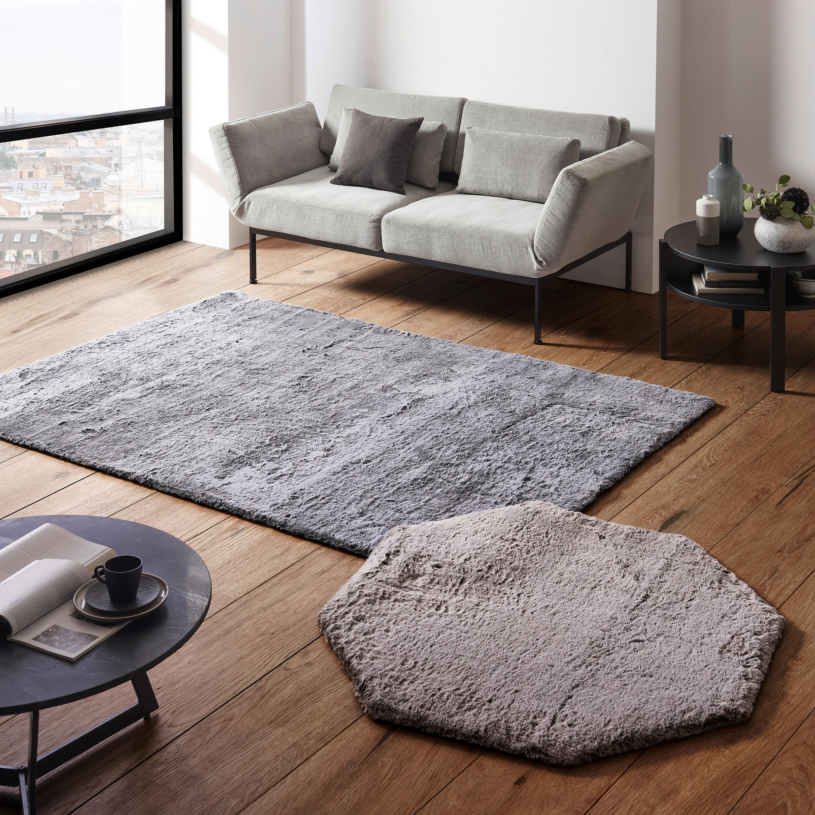 KOBEREC S VYSOKÝM VLASEM, 120 cm, barvy stříbra - barvy stříbra, Design, textil (120cm) - Novel