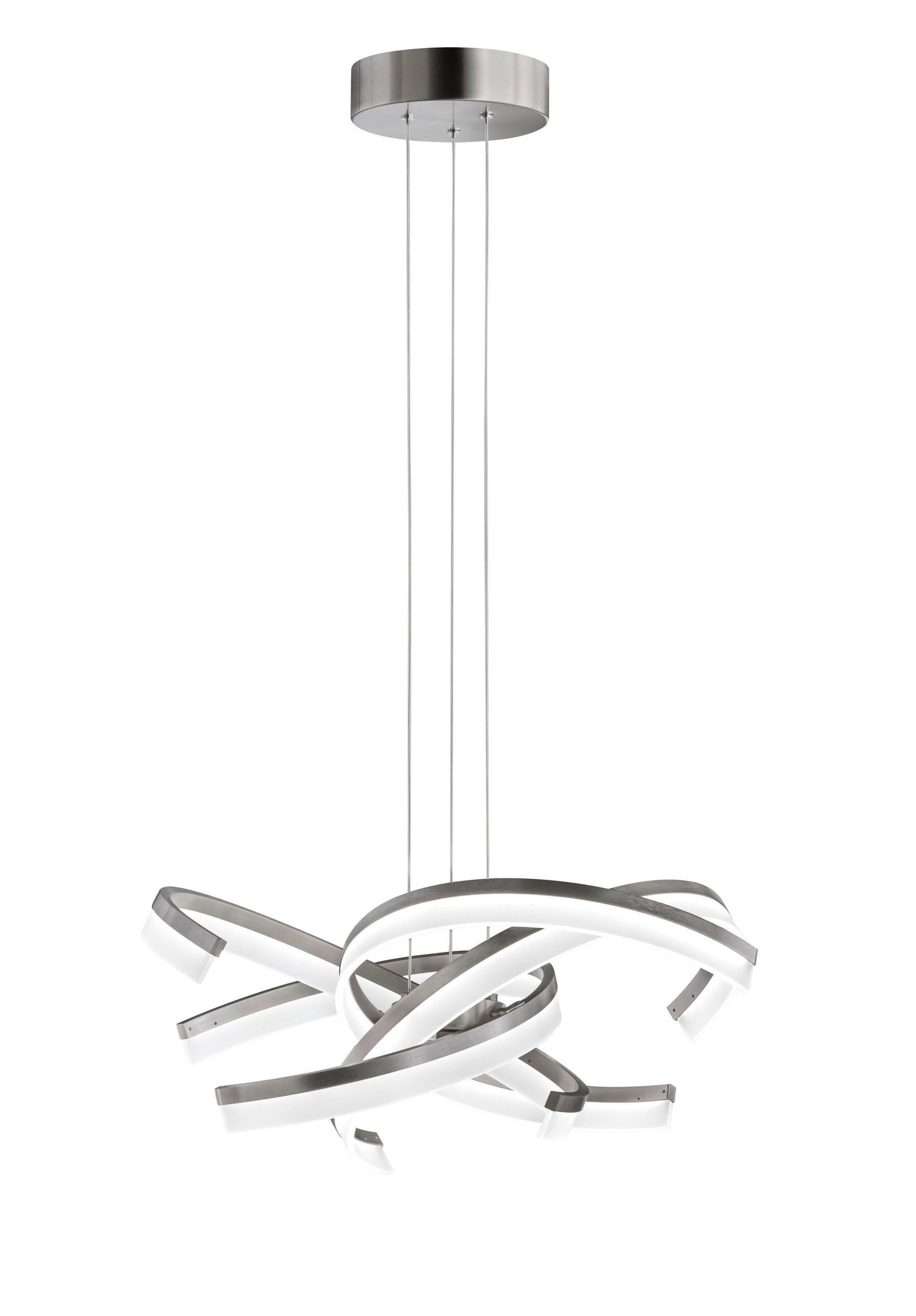 LED-HÄNGELEUCHTE   53 cm  - Nickelfarben, Design, Metall (53cm) - Fischer & Honsel