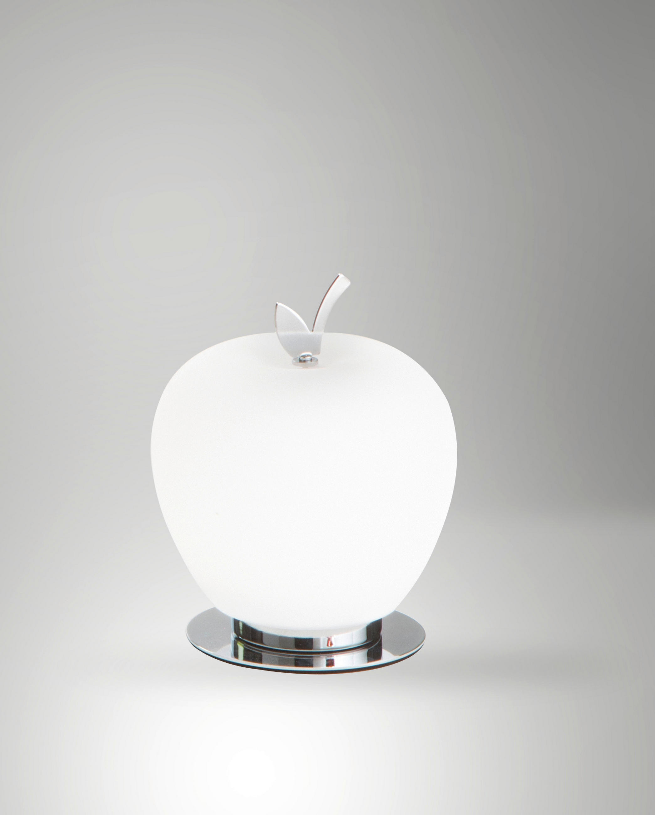 LED-TISCHLEUCHTE 14/17 cm   - Chromfarben/Weiß, Design, Glas/Metall (14/17cm) - Fabas Luce