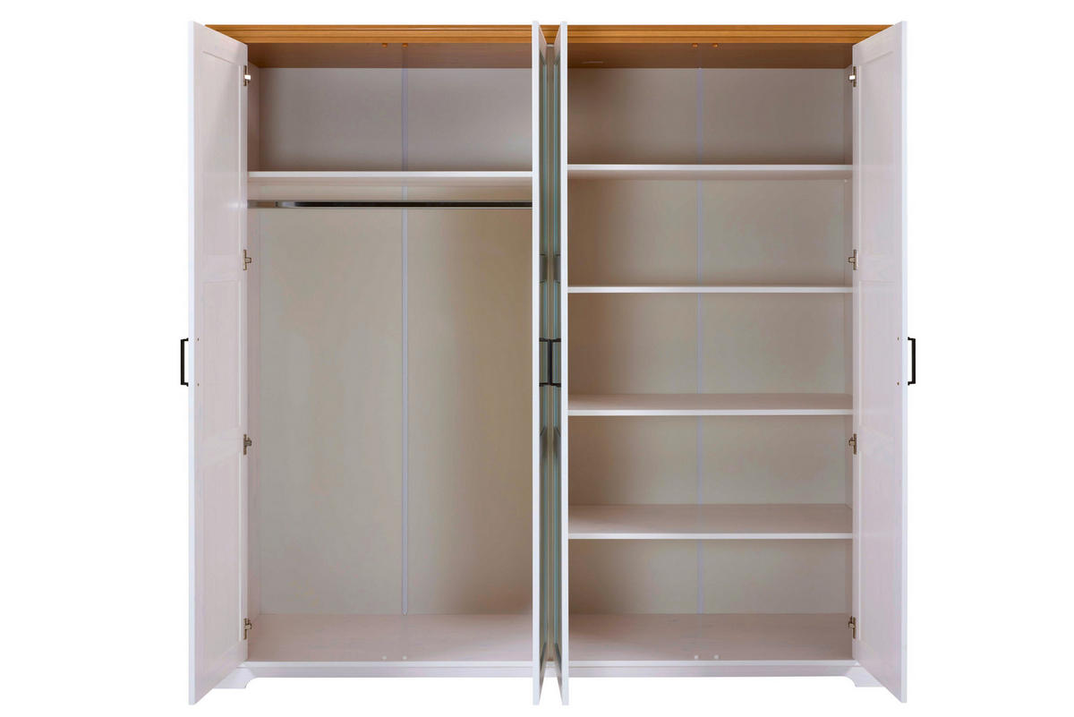 ORMAR ZA ODJEĆU bijela, hrast Artisan   - bijela/hrast Artisan, Moderno, staklo/drvni materijal (215/208/64cm) - Landscape