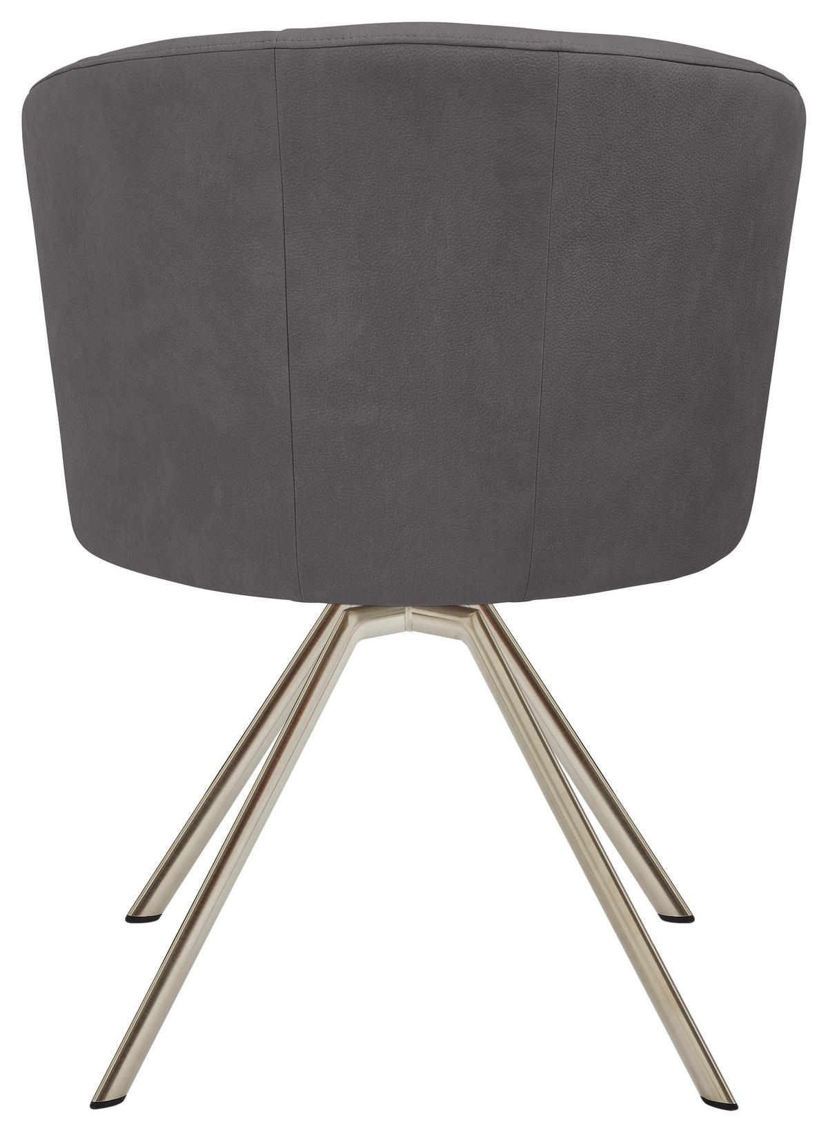 STUHL drehbar Mikrofaser Edelstahlfarben, Mokka  - Edelstahlfarben/Mokka, Design, Textil/Metall (62/83/64cm) - Venjakob