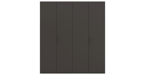 DREHTÜRENSCHRANK 201/223/61 cm,  in Graphitfarben, 4-türig  - Graphitfarben, Basics, Holzwerkstoff/Metall (201/223/61cm) - Novel