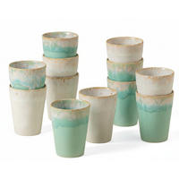 KAFFEEBECHERSET 375ML GRESPRESSO 12-teilig  - Türkis/Weiß Hochglanz, Basics, Keramik - Costa Nova