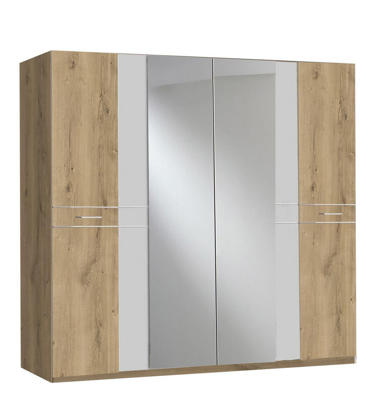 SPAVAĆA SOBA bijela, boje hrasta   - bijela/boje hrasta, Moderno, staklo/drvni materijal (518/208/210cm) - Carryhome